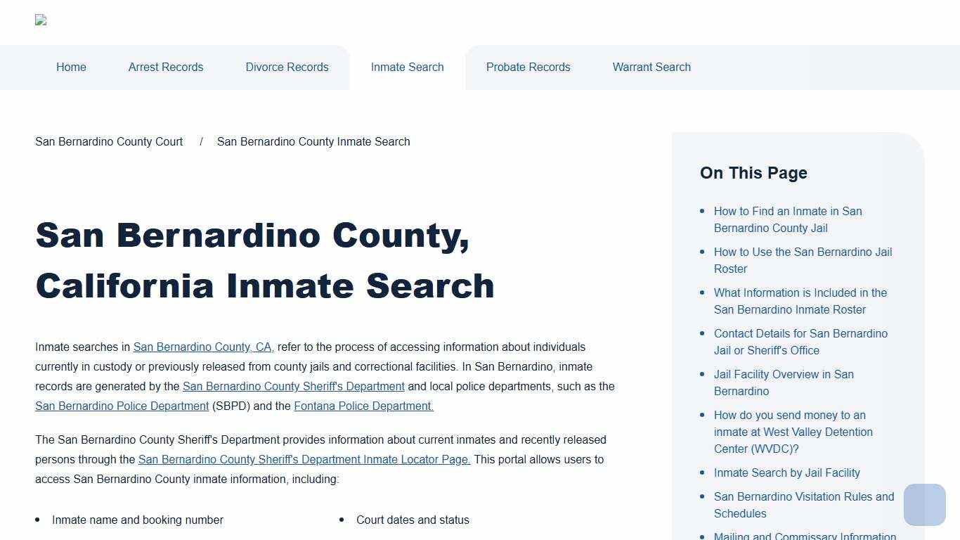 San Bernardino County Inmate Search San Bernardino County Court